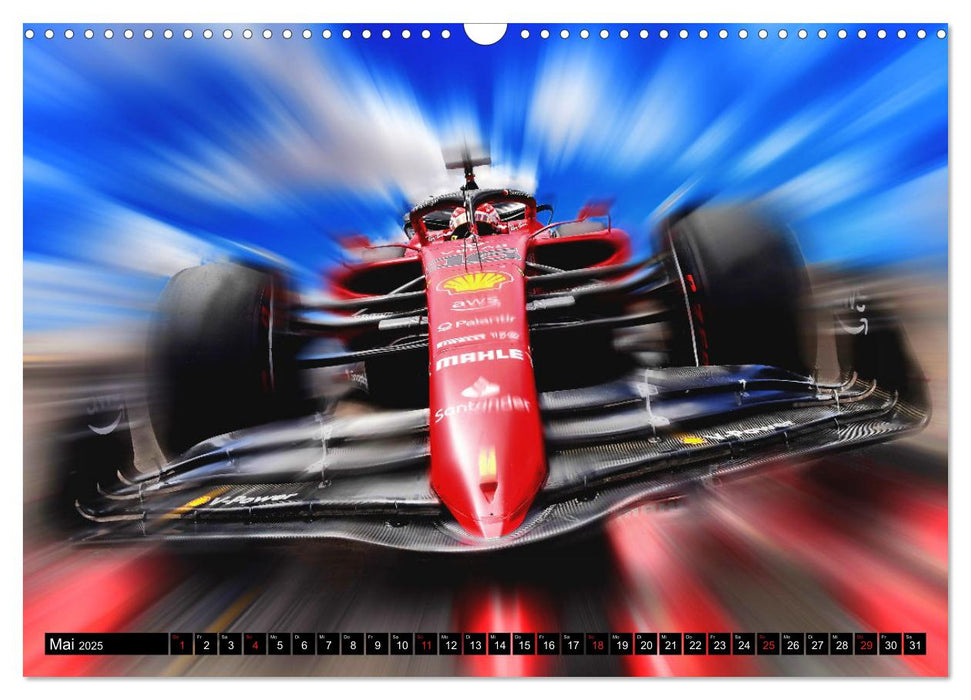 Vollgas im Monoposto - Digital Arts rund um die Formel 1 von Jean-Louis Glineur (CALVENDO Wandkalender 2025)