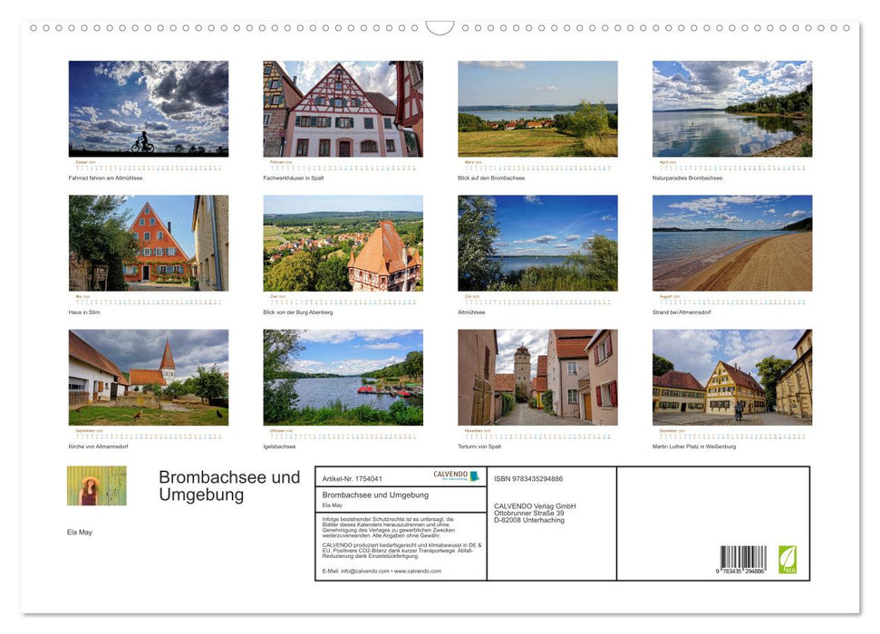 Brombachsee und Umgebung (CALVENDO Wandkalender 2025)