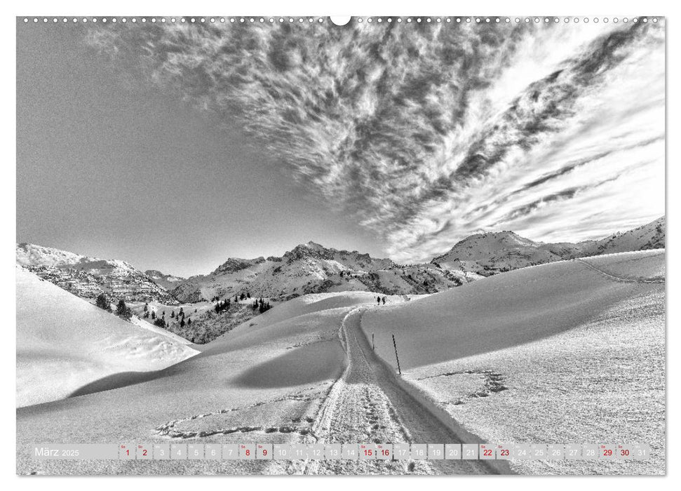 Arlberg black and white (CALVENDO Premium Wandkalender 2025)