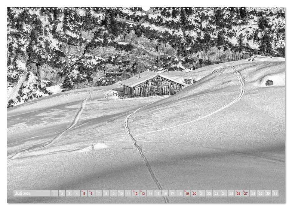 Arlberg black and white (CALVENDO Premium Wandkalender 2025)