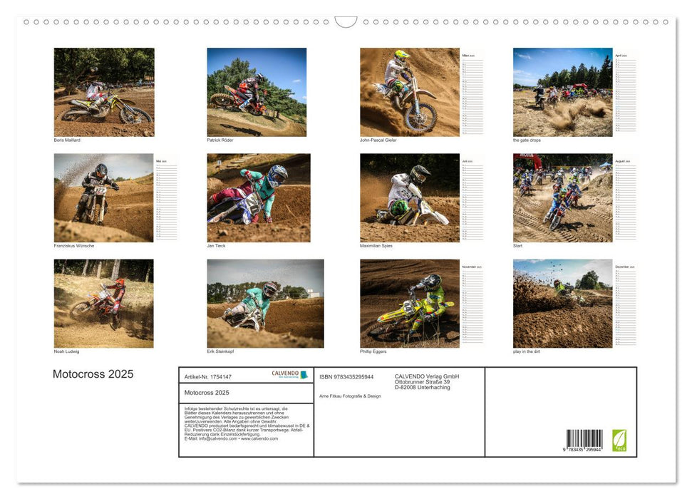 Motocross 2025 (CALVENDO Wandkalender 2025)