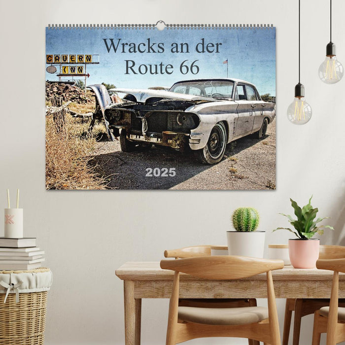 Wracks an der Route 66 (CALVENDO Wandkalender 2025)