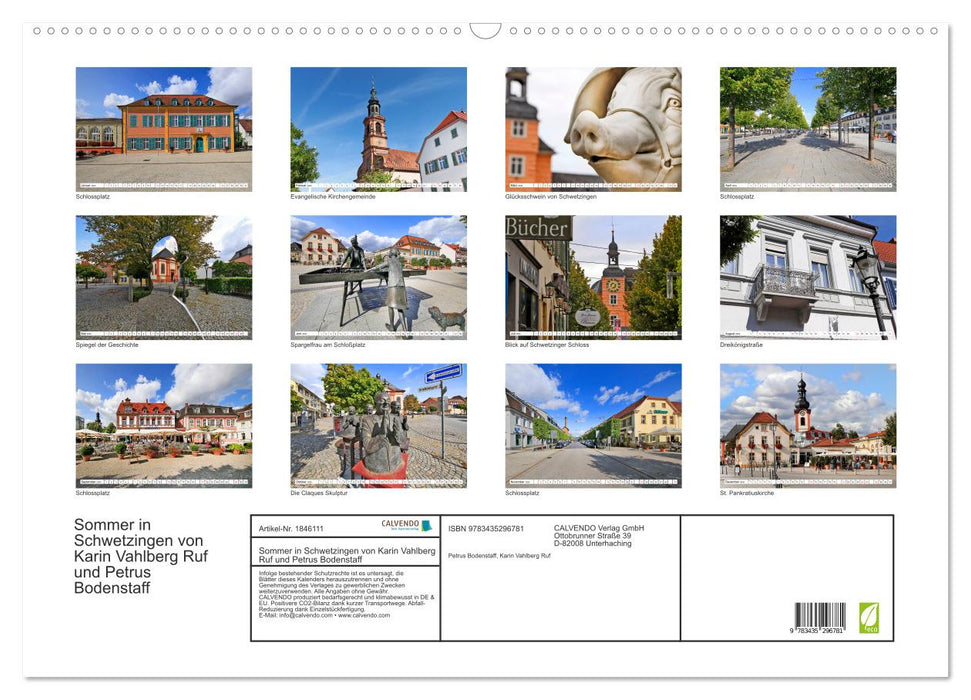 Sommer in Schwetzingen von Karin Vahlberg Ruf und Petrus Bodenstaff (CALVENDO Wandkalender 2025)
