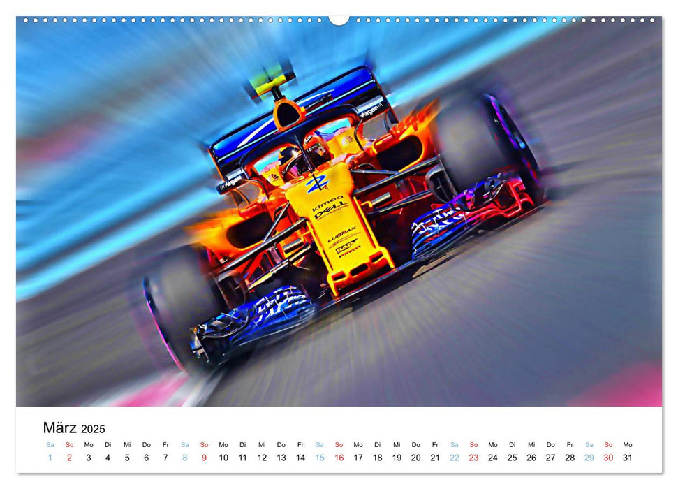 Formel 1 kreativ - Digital Art von Jean-Louis Glineur (CALVENDO Premium Wandkalender 2025)