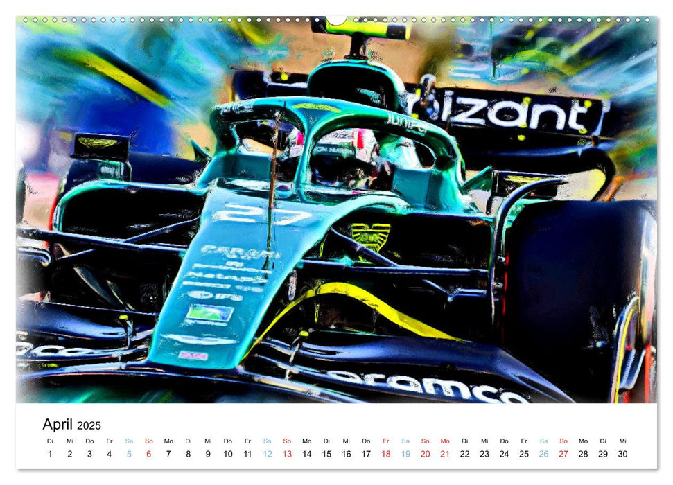 Formel 1 kreativ - Digital Art von Jean-Louis Glineur (CALVENDO Premium Wandkalender 2025)