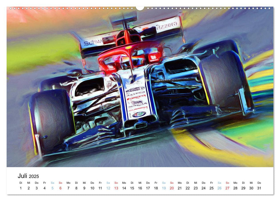 Formel 1 kreativ - Digital Art von Jean-Louis Glineur (CALVENDO Premium Wandkalender 2025)