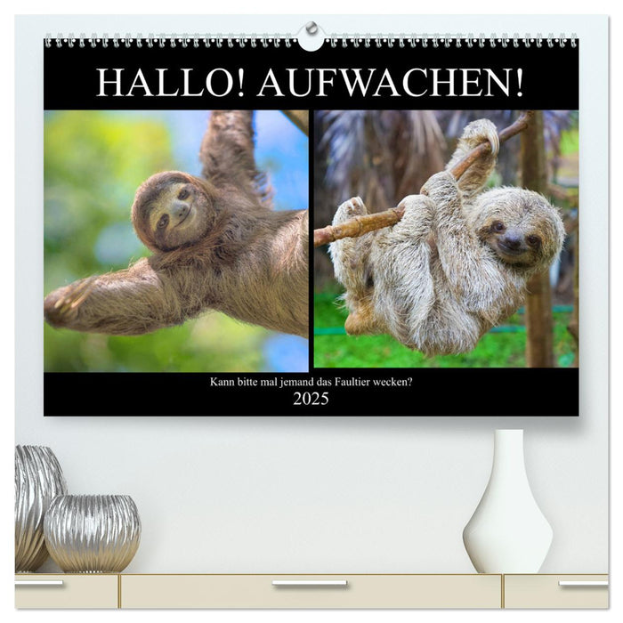 Hallo! Aufwachen! Kann bitte mal jemand das Faultier wecken? (CALVENDO Premium Wandkalender 2025)