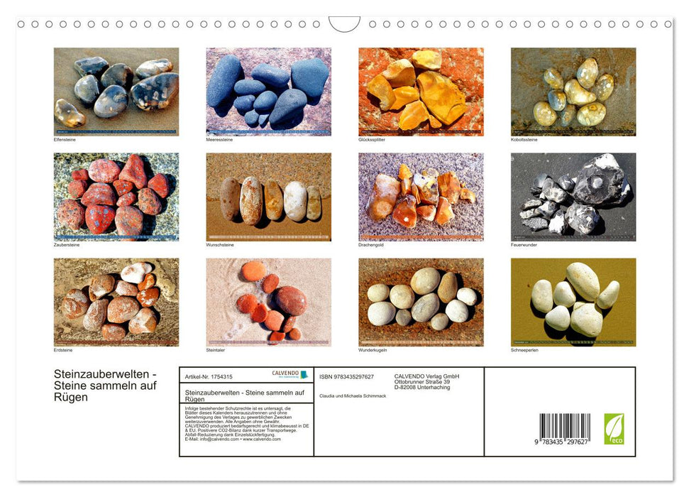 Steinzauberwelten - Steine sammeln auf Rügen (CALVENDO Wandkalender 2025)