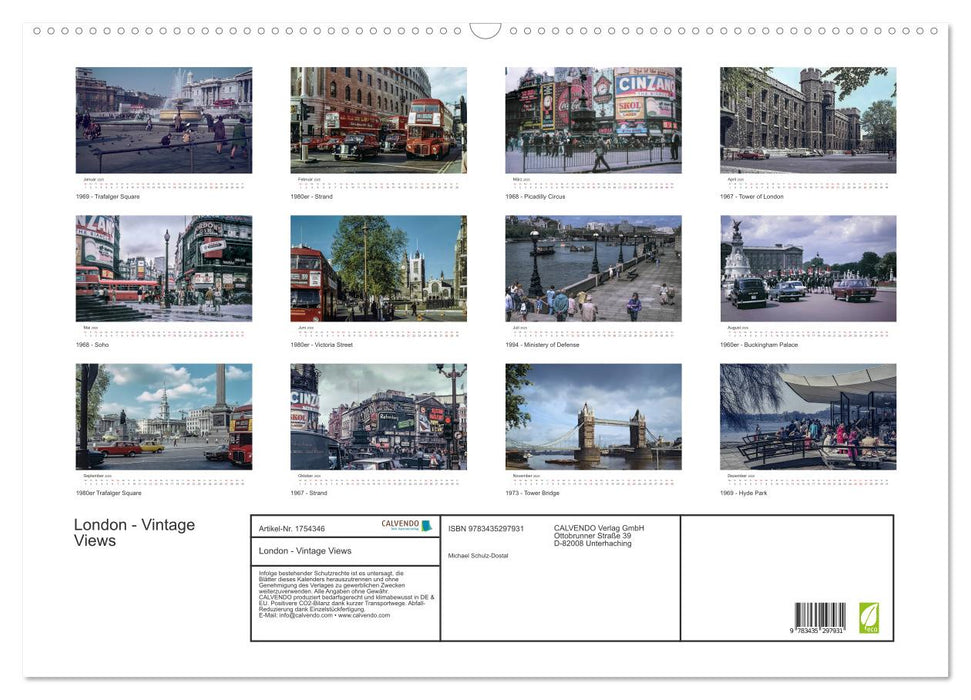 London - Vintage Views (CALVENDO Wandkalender 2025)