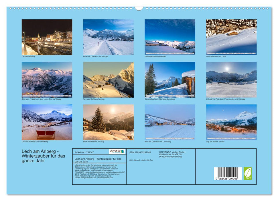 Lech am Arlberg - Winterzauber für das ganze Jahr (CALVENDO Premium Wandkalender 2025)