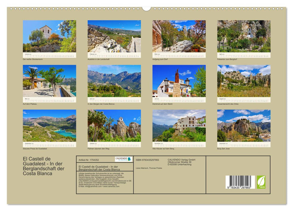 El Castell de Guadalest - In der Berglandschaft der Costa Blanca (CALVENDO Premium Wandkalender 2025)