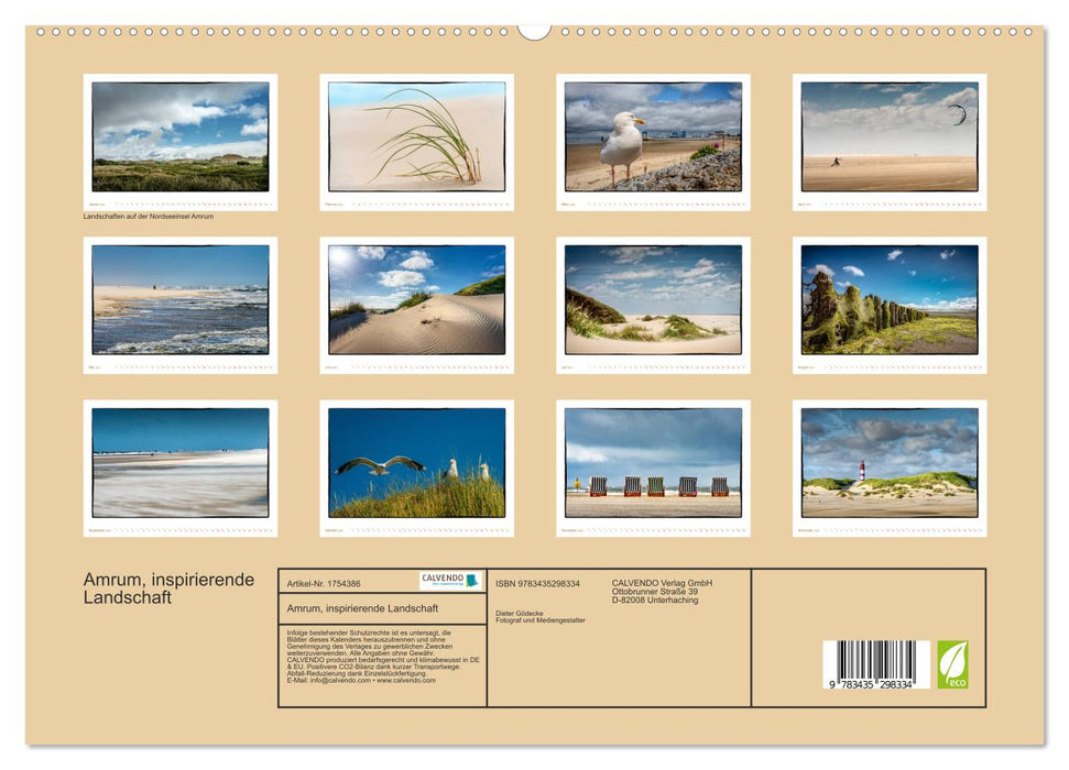 Amrum, inspirierende Landschaft (CALVENDO Premium Wandkalender 2025)