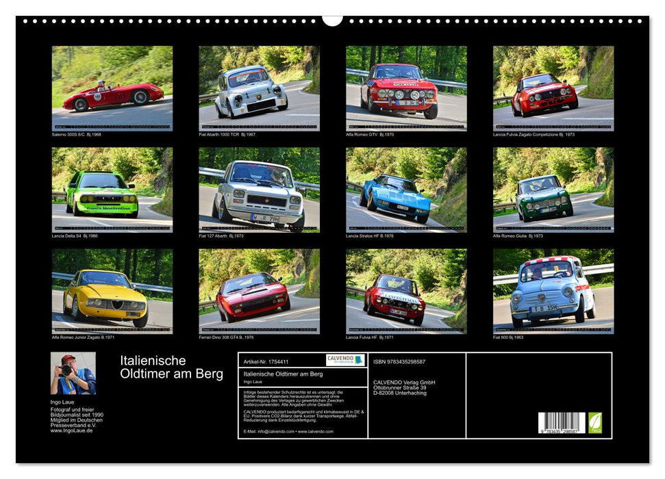 Italienische Oldtimer am Berg (CALVENDO Wandkalender 2025)