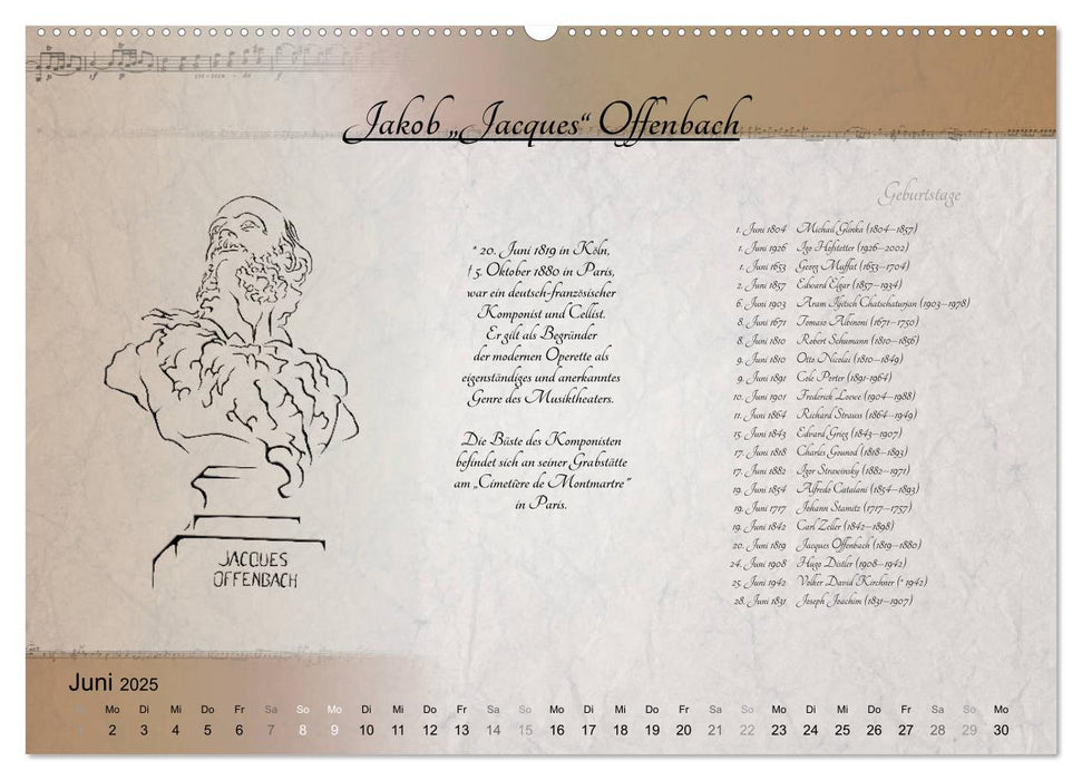 Von Mozart bis Beethoven (CALVENDO Premium Wandkalender 2025)