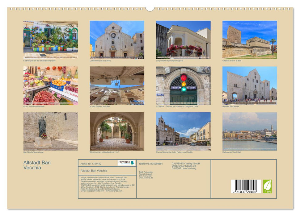 Altstadt Bari Vecchia (CALVENDO Premium Wandkalender 2025)