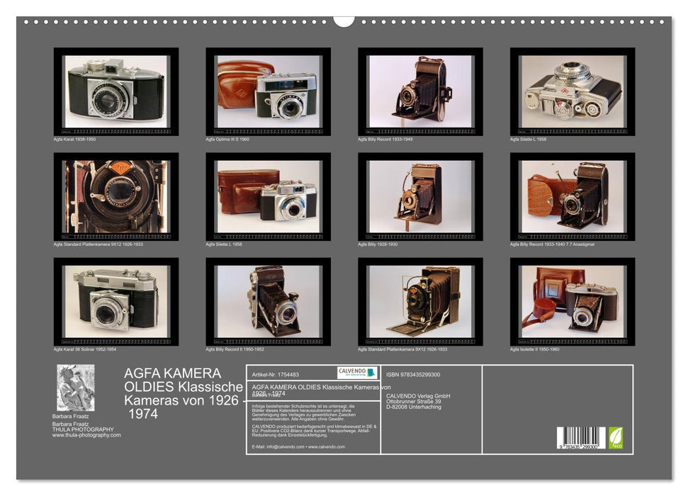 AGFA KAMERA OLDIES Klassische Kameras von 1926 - 1974 (CALVENDO Wandkalender 2025)