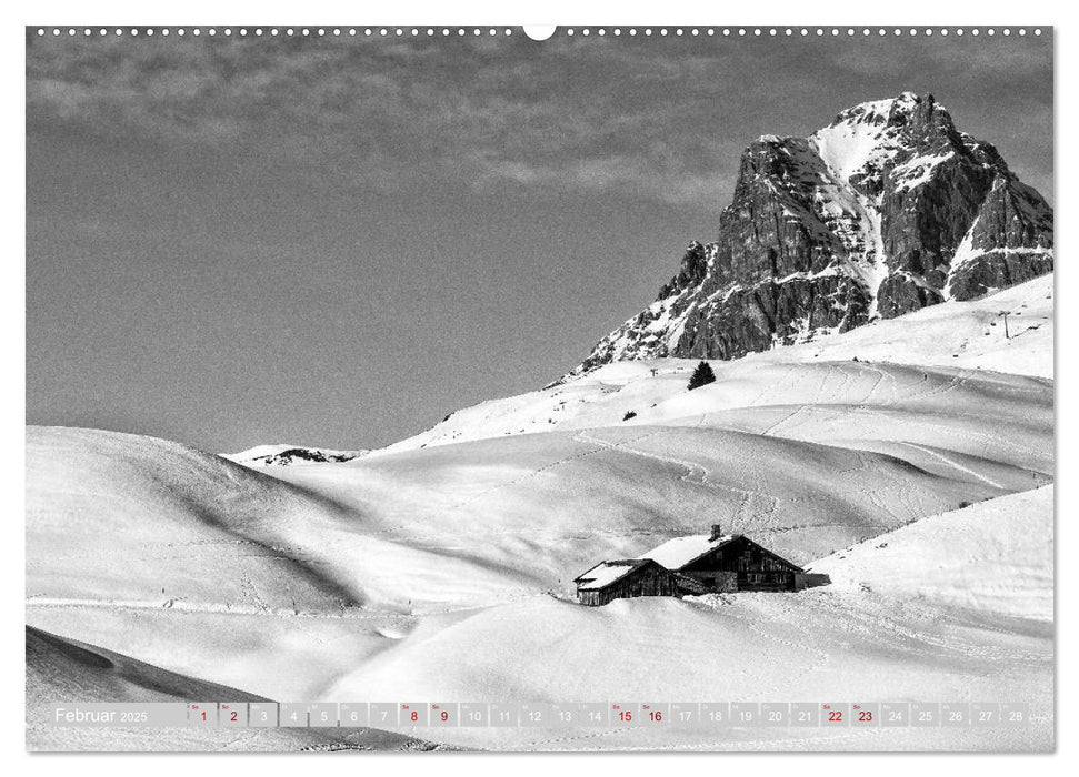 Arlberg black and white (CALVENDO Wandkalender 2025)