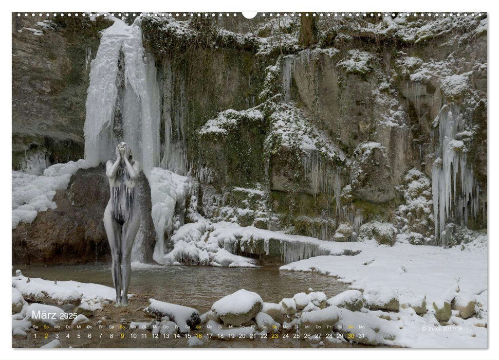 BODYPAINTING AM WASSERFALL VON LINN (CALVENDO Wandkalender 2025)