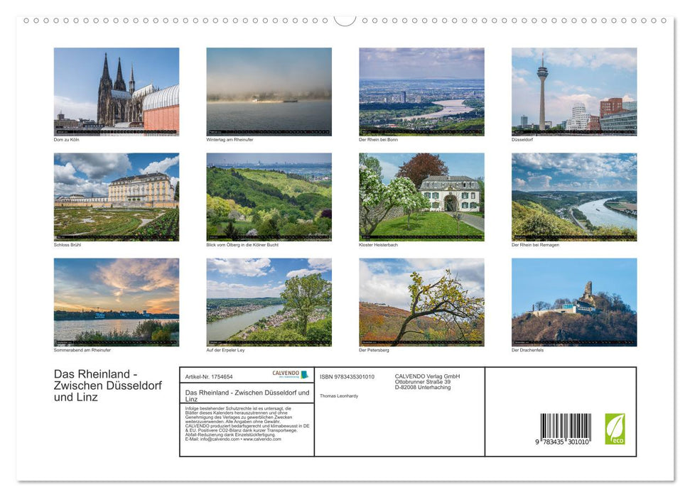 Das Rheinland - Zwischen Düsseldorf und Linz (CALVENDO Premium Wandkalender 2025)