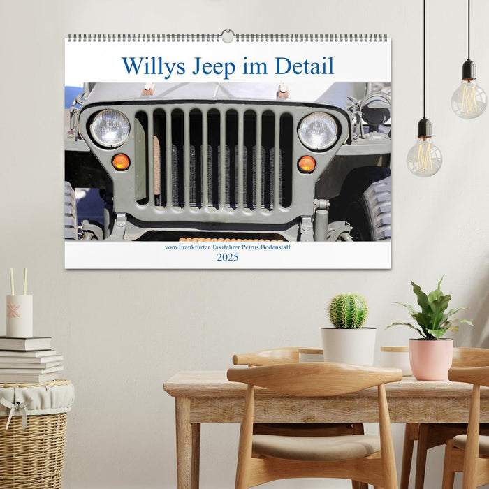 Willys Jeep im Detail vom Frankfurter Taxifahrer Petrus Bodenstaff (CALVENDO Wandkalender 2025)