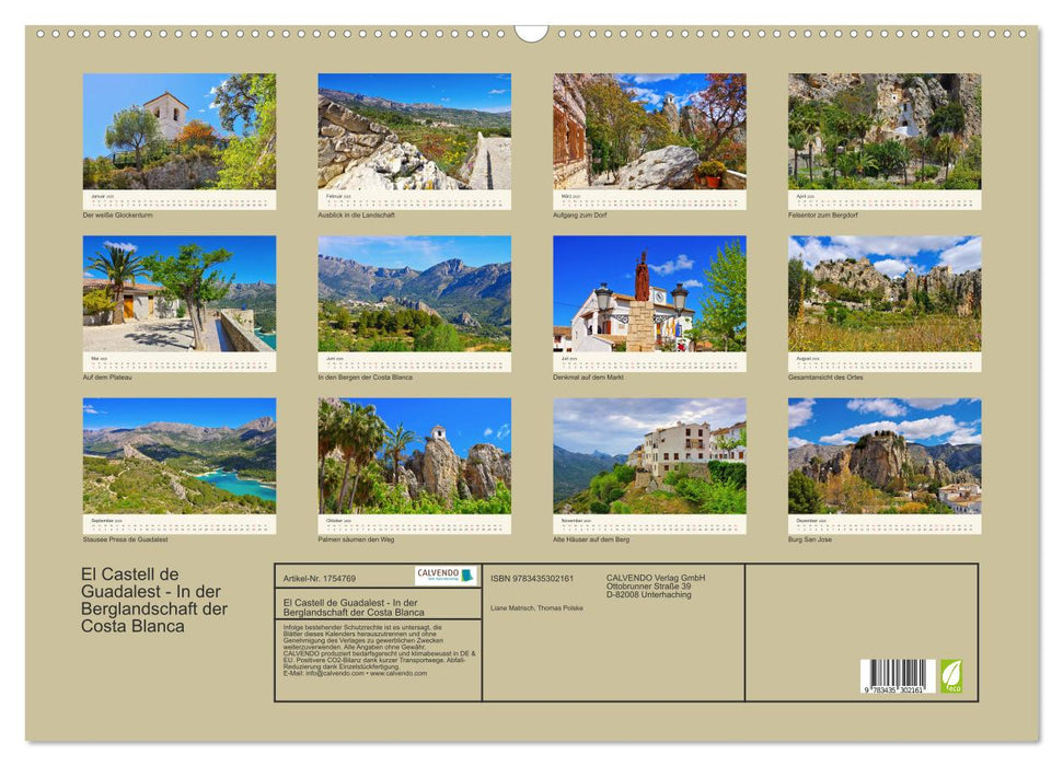 El Castell de Guadalest - In der Berglandschaft der Costa Blanca (CALVENDO Wandkalender 2025)