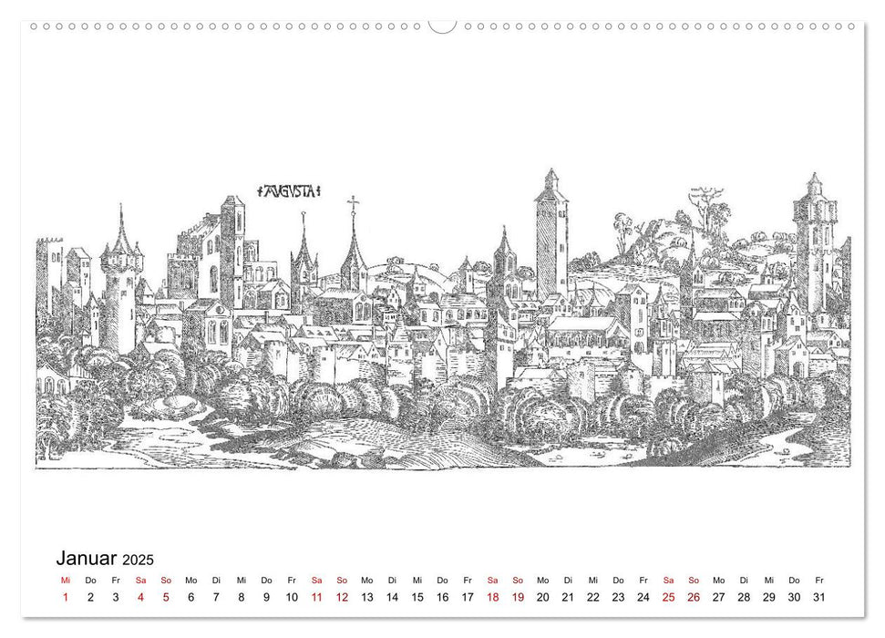 Schedelsche Weltchronik Deutsche Städte 1493 (CALVENDO Premium Wandkalender 2025)