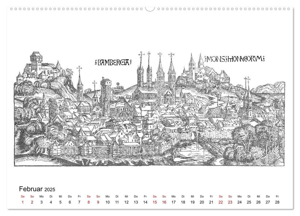 Schedelsche Weltchronik Deutsche Städte 1493 (CALVENDO Premium Wandkalender 2025)