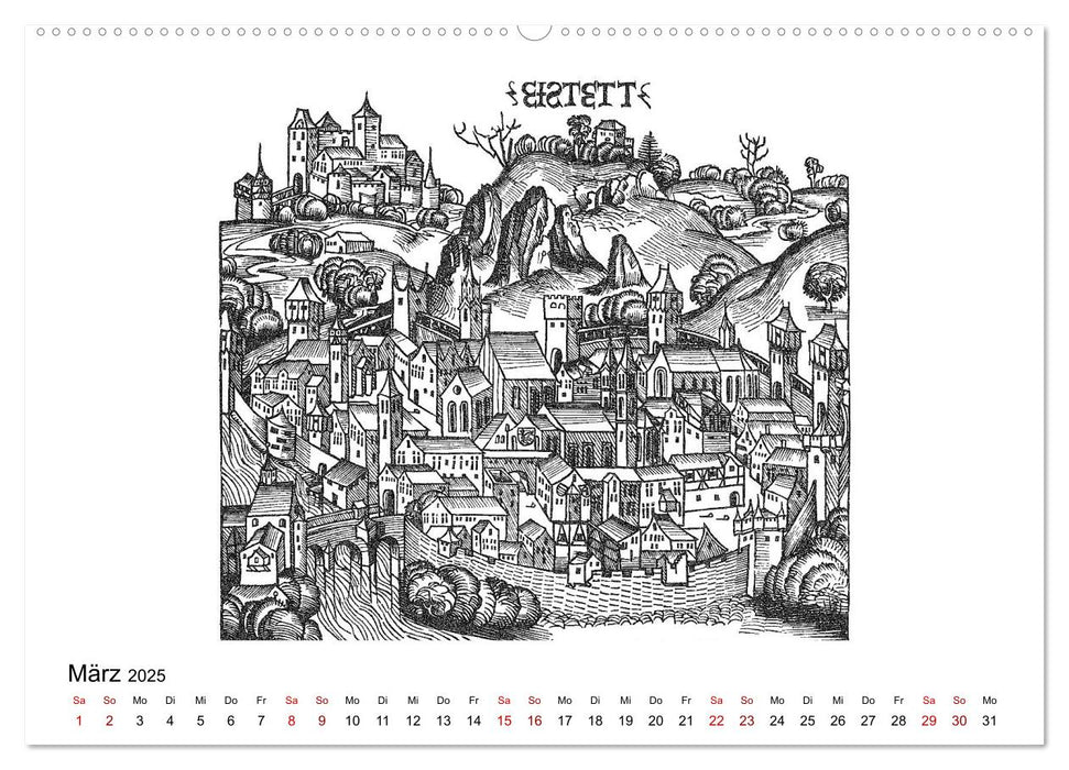 Schedelsche Weltchronik Deutsche Städte 1493 (CALVENDO Premium Wandkalender 2025)