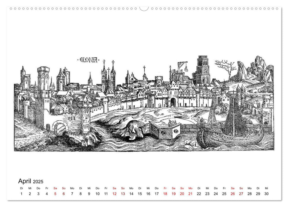 Schedelsche Weltchronik Deutsche Städte 1493 (CALVENDO Premium Wandkalender 2025)