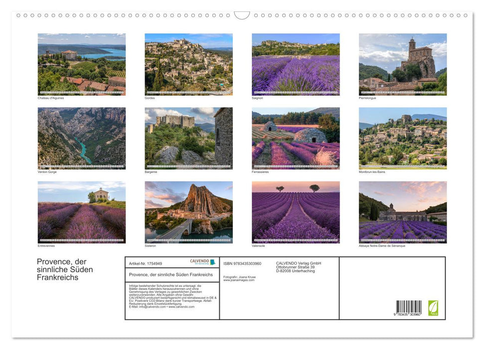 Provence, der sinnliche Süden Frankreichs (CALVENDO Wandkalender 2025)