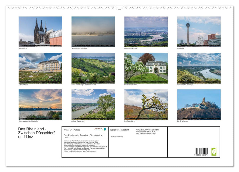 Das Rheinland - Zwischen Düsseldorf und Linz (CALVENDO Wandkalender 2025)