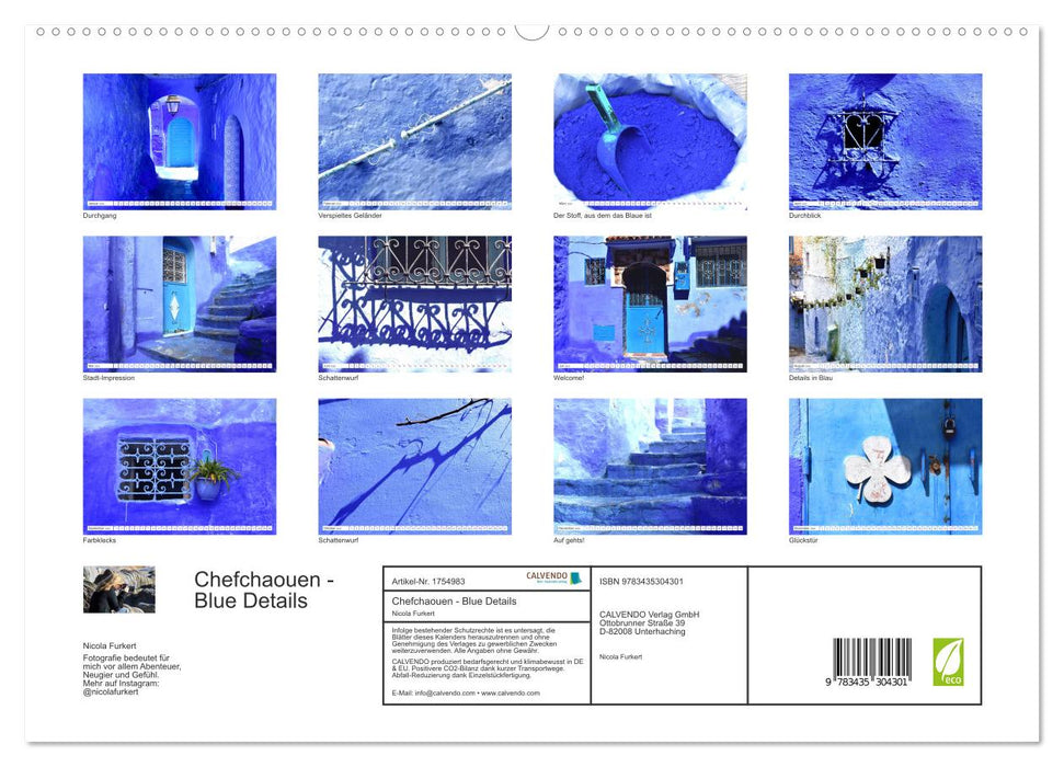 Chefchaouen - Blue Details (CALVENDO Premium Wandkalender 2025)