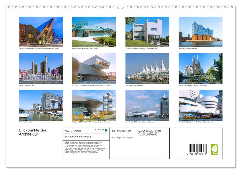 Blickpunkte der Architektur (CALVENDO Premium Wandkalender 2025)