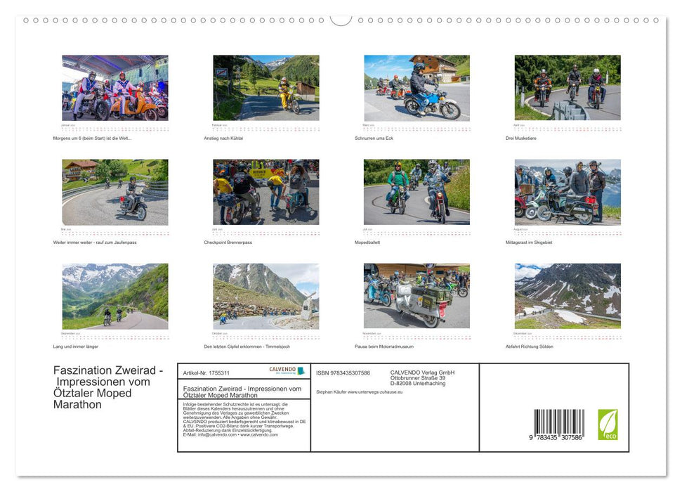 Faszination Zweirad - Impressionen vom Ötztaler Moped Marathon (CALVENDO Premium Wandkalender 2025)