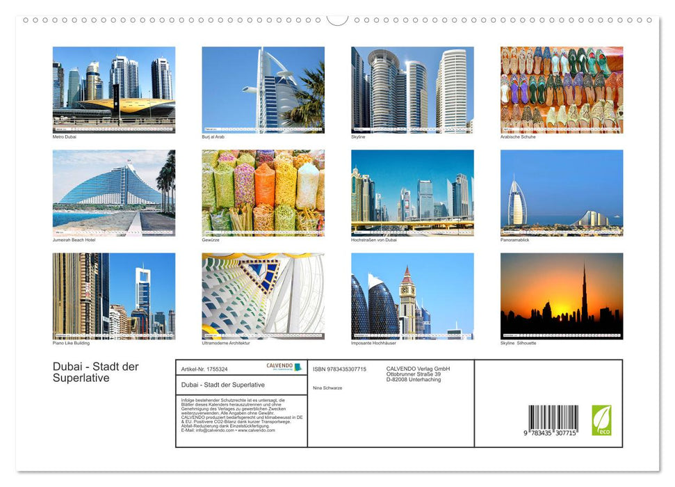 Dubai - Stadt der Superlative (CALVENDO Premium Wandkalender 2025)