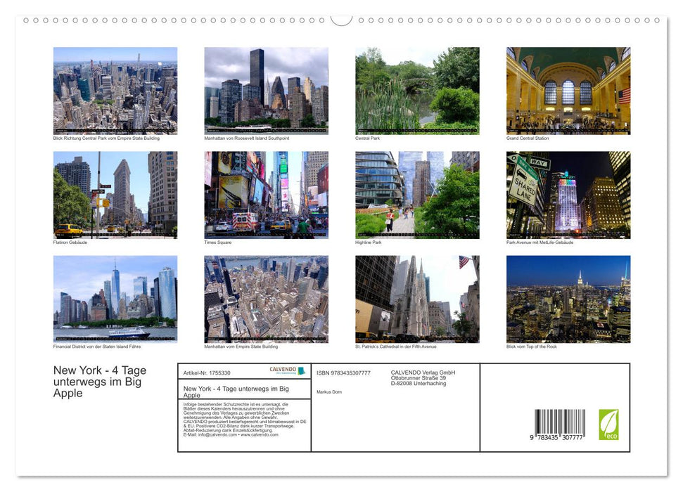 New York - 4 Tage unterwegs im Big Apple (CALVENDO Premium Wandkalender 2025)