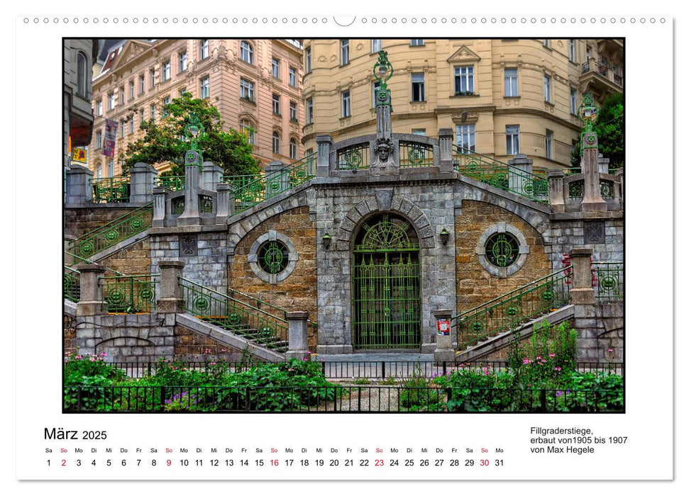 Jugendstil-Baukunst in Wien (CALVENDO Premium Wandkalender 2025)