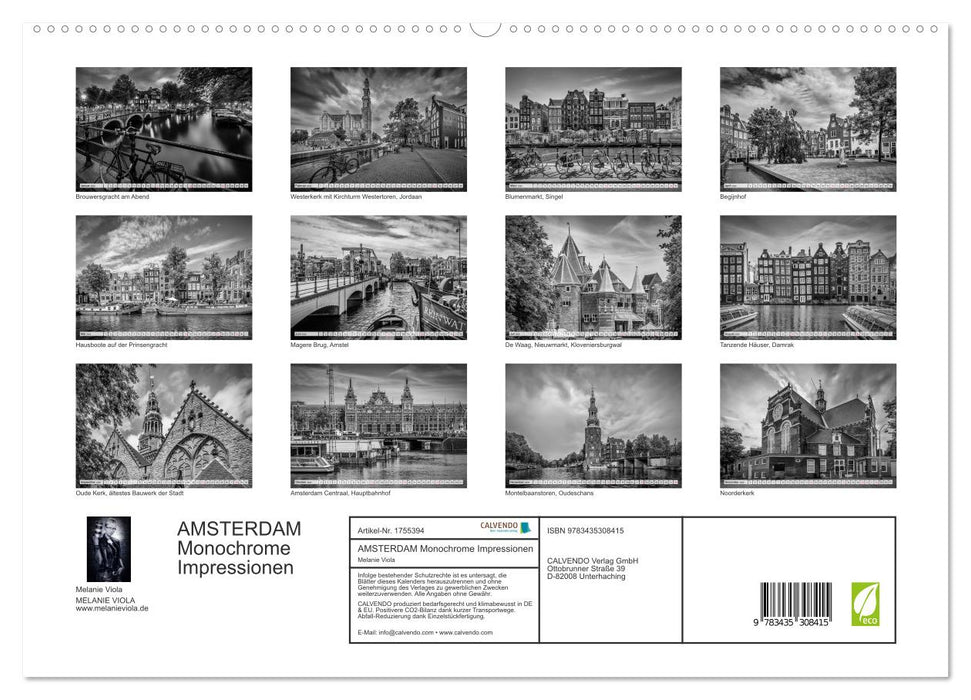 AMSTERDAM Monochrome Impressionen (CALVENDO Premium Wandkalender 2025)