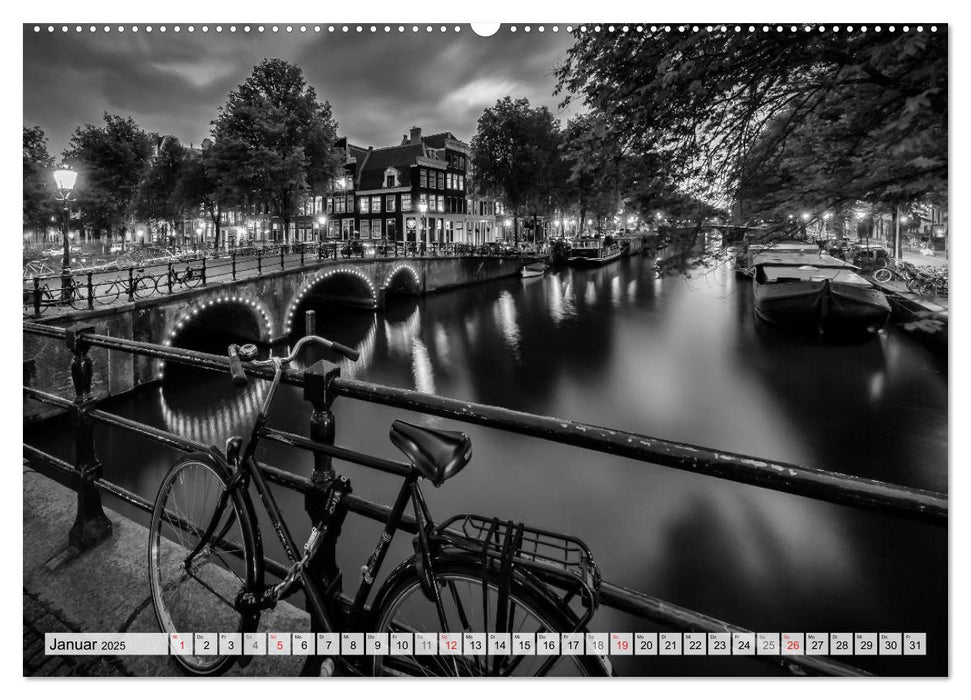 AMSTERDAM Monochrome Impressionen (CALVENDO Premium Wandkalender 2025)