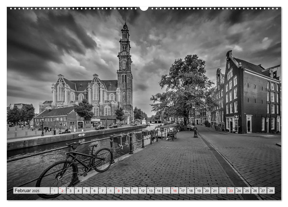 AMSTERDAM Monochrome Impressionen (CALVENDO Premium Wandkalender 2025)