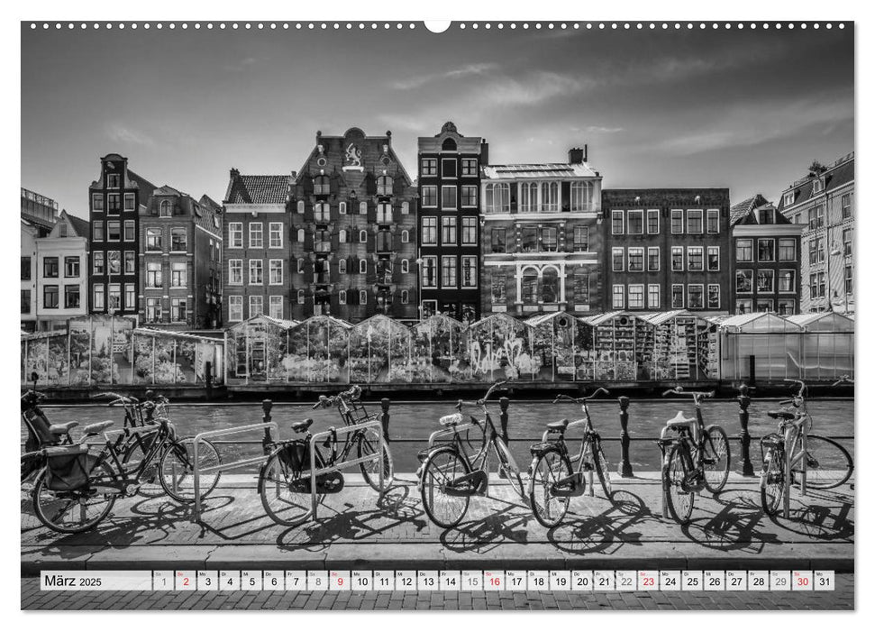 AMSTERDAM Monochrome Impressionen (CALVENDO Premium Wandkalender 2025)