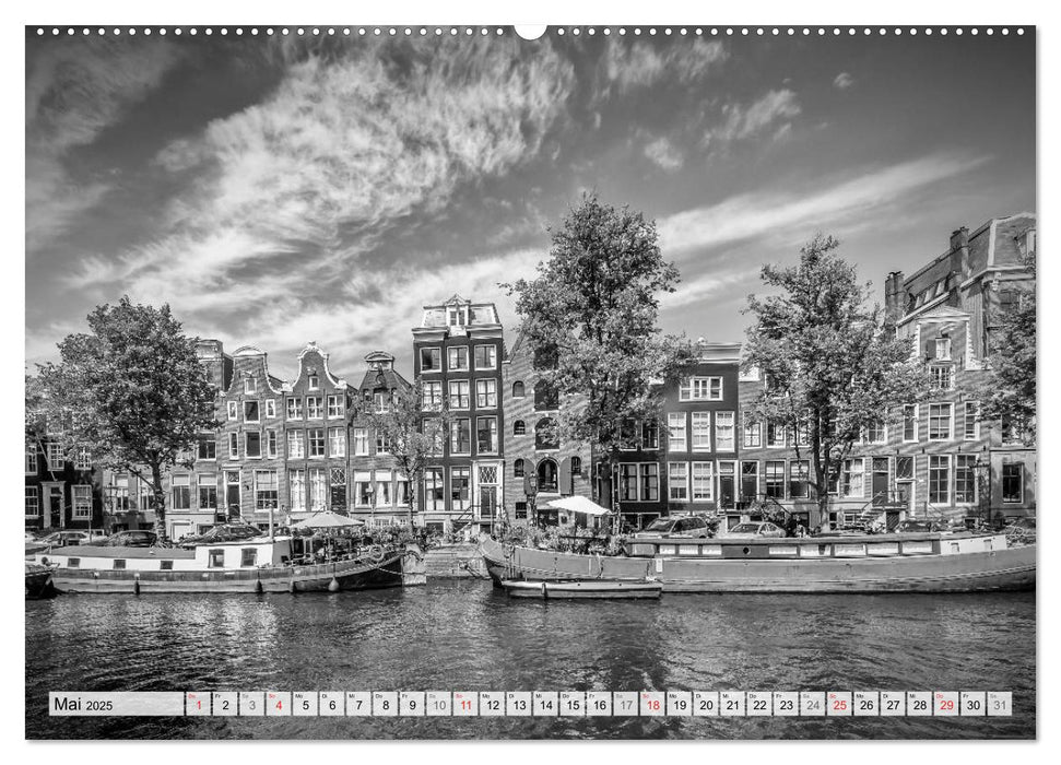 AMSTERDAM Monochrome Impressionen (CALVENDO Premium Wandkalender 2025)