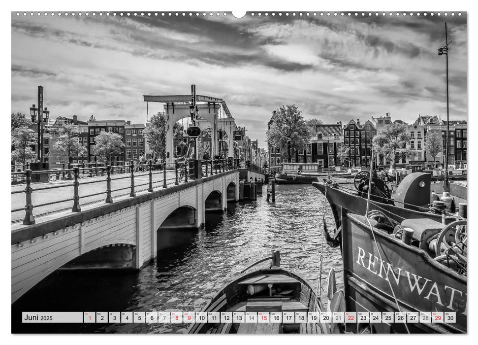 AMSTERDAM Monochrome Impressionen (CALVENDO Premium Wandkalender 2025)