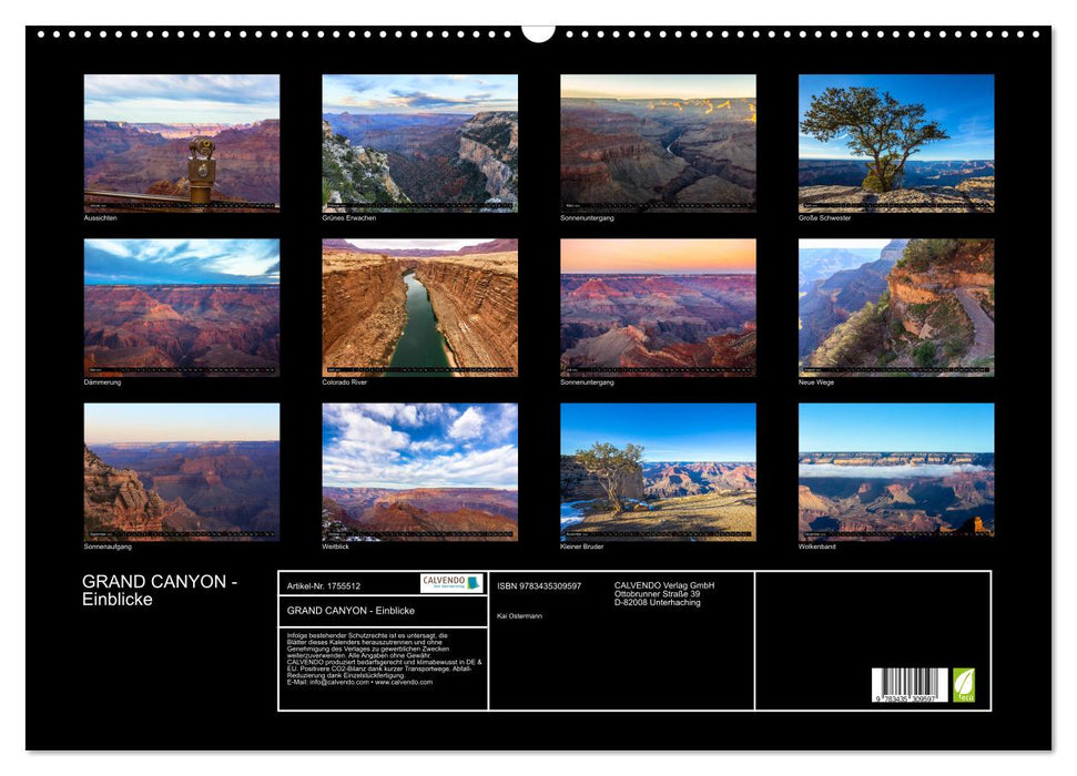 GRAND CANYON - Einblicke (CALVENDO Wandkalender 2025)