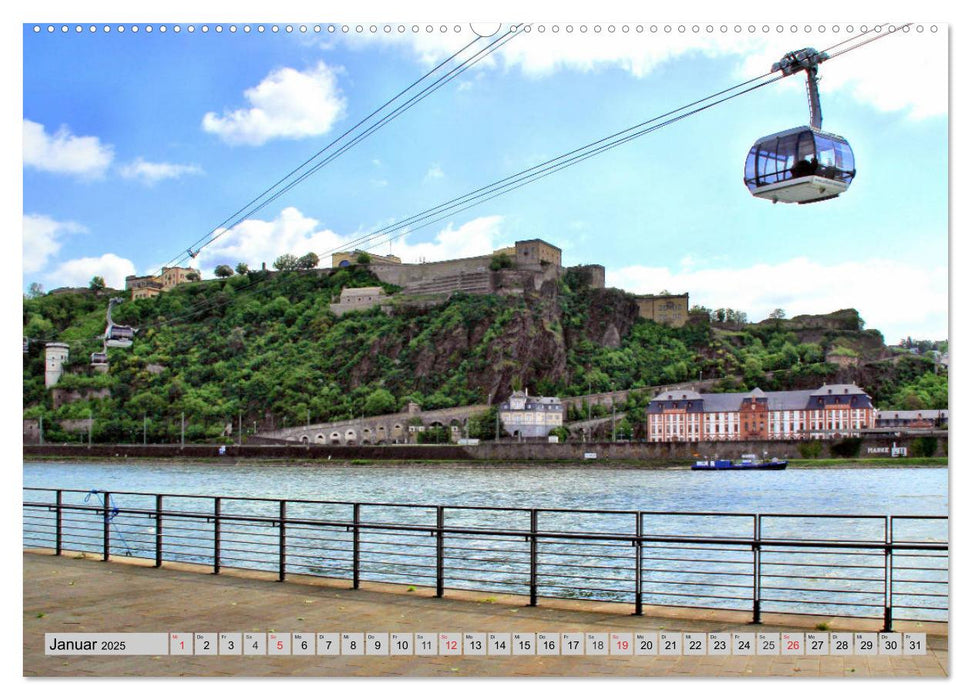 Koblenz - Festung Ehrenbreitstein und das Deutsche Eck (CALVENDO Wandkalender 2025)