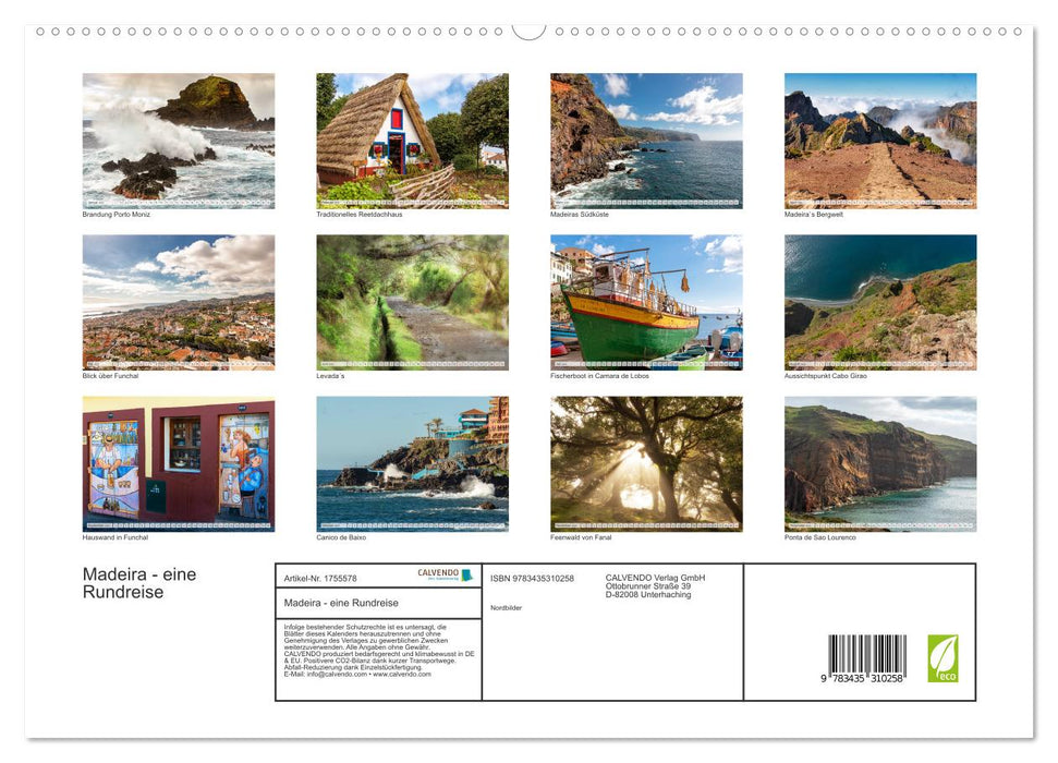 Madeira - eine Rundreise (CALVENDO Premium Wandkalender 2025)