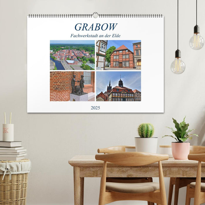 Grabow - Fachwerkstadt an der Elde (CALVENDO Wandkalender 2025)