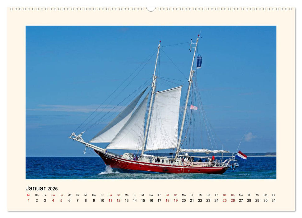 Unter vollen Segeln Traditionssegler auf der Ostsee (CALVENDO Wandkalender 2025)