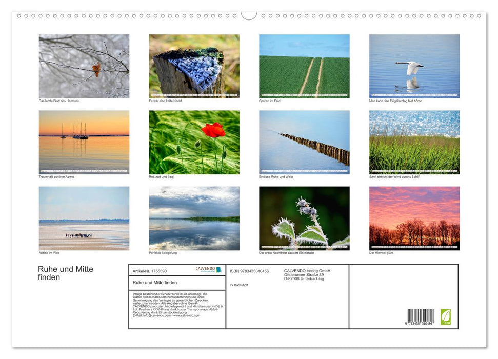 Ruhe und Mitte finden (CALVENDO Wandkalender 2025)