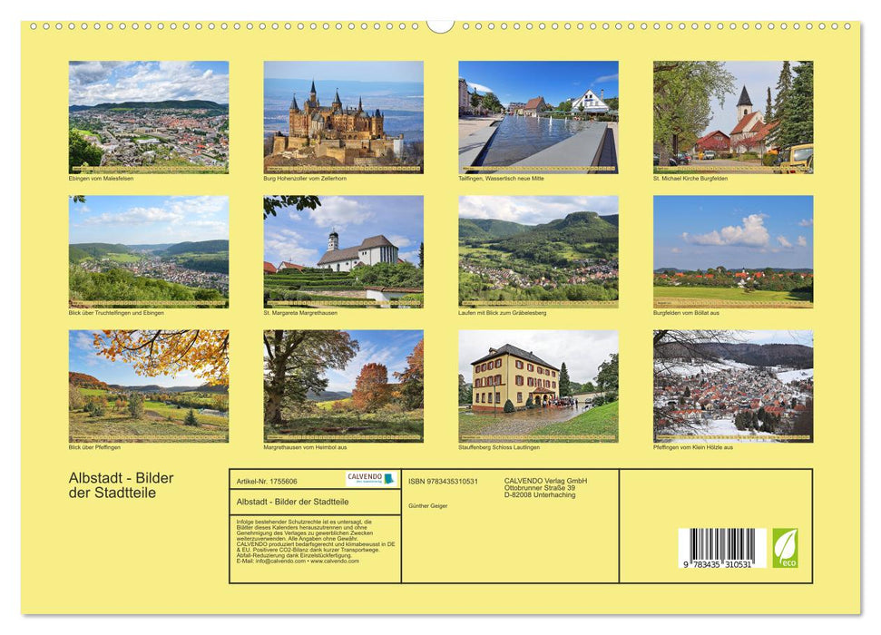 Albstadt - Bilder der Stadtteile (CALVENDO Premium Wandkalender 2025)